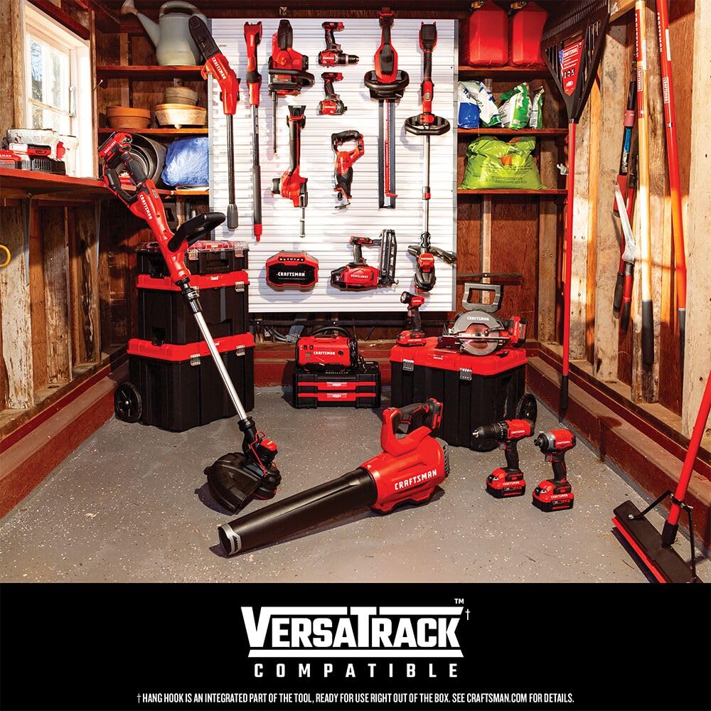 CRAFTSMAN V20 extension pole enables up to 14 ft reach.