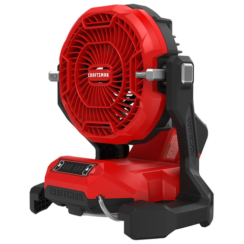 CRAFTSMAN V20 misting fan front view for outdoor cooling.