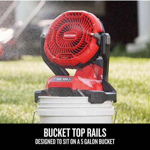 CRAFTSMAN V20 pivot head directs mist and airflow precisely.