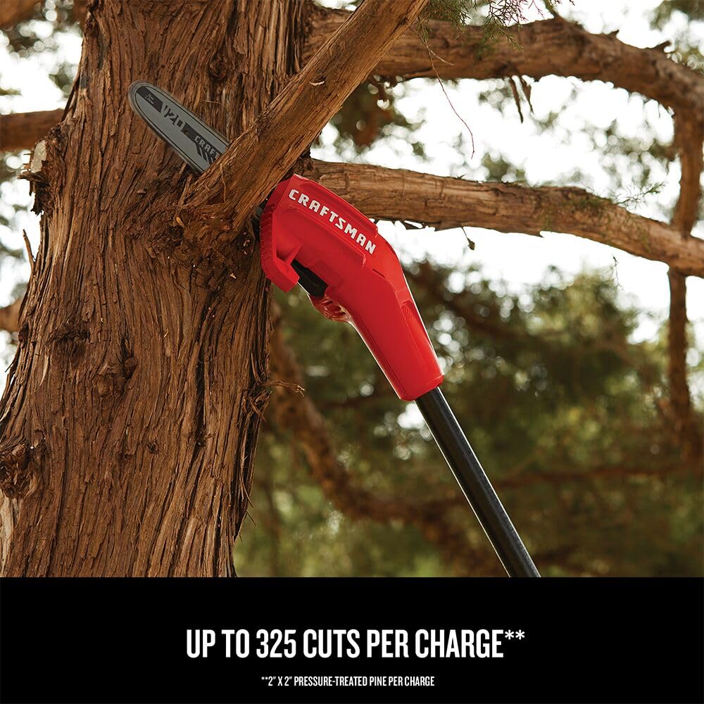 CRAFTSMAN V20 pole saw branch hook helps remove cut branches safely.