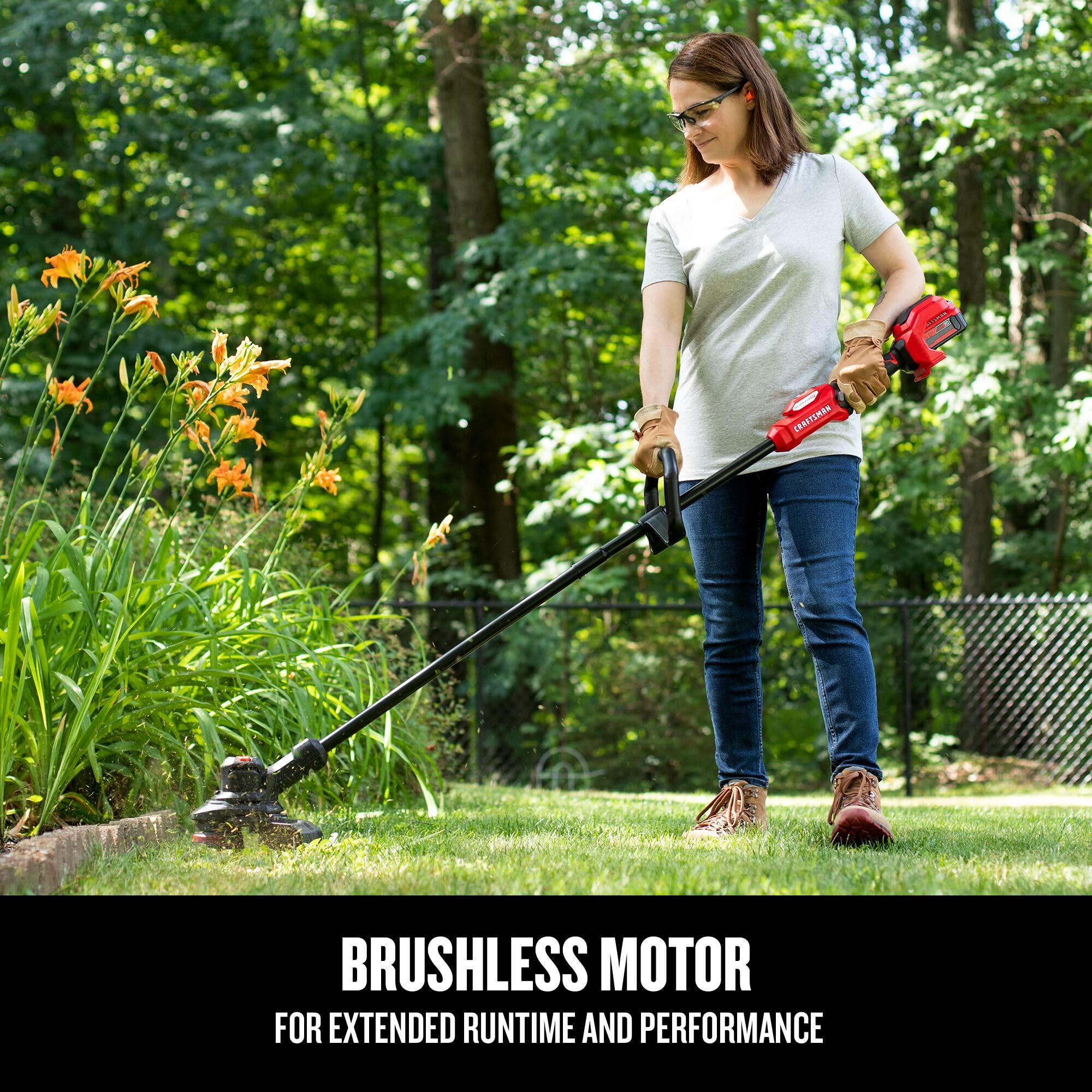 Push button feed on Craftsman V20 RP for controlled line advancement