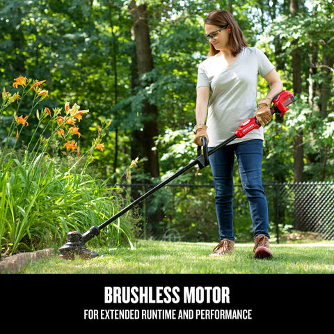 Push button feed on Craftsman V20 RP for controlled line advancement