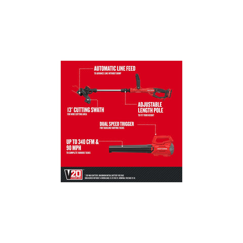 Craftsman V20 trimmer automatic line feed keeps cutting without bumping