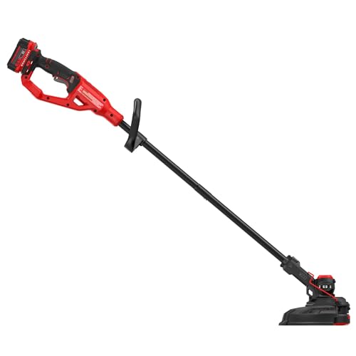 Craftsman V20 weed wacker edger in action along a lawn edge