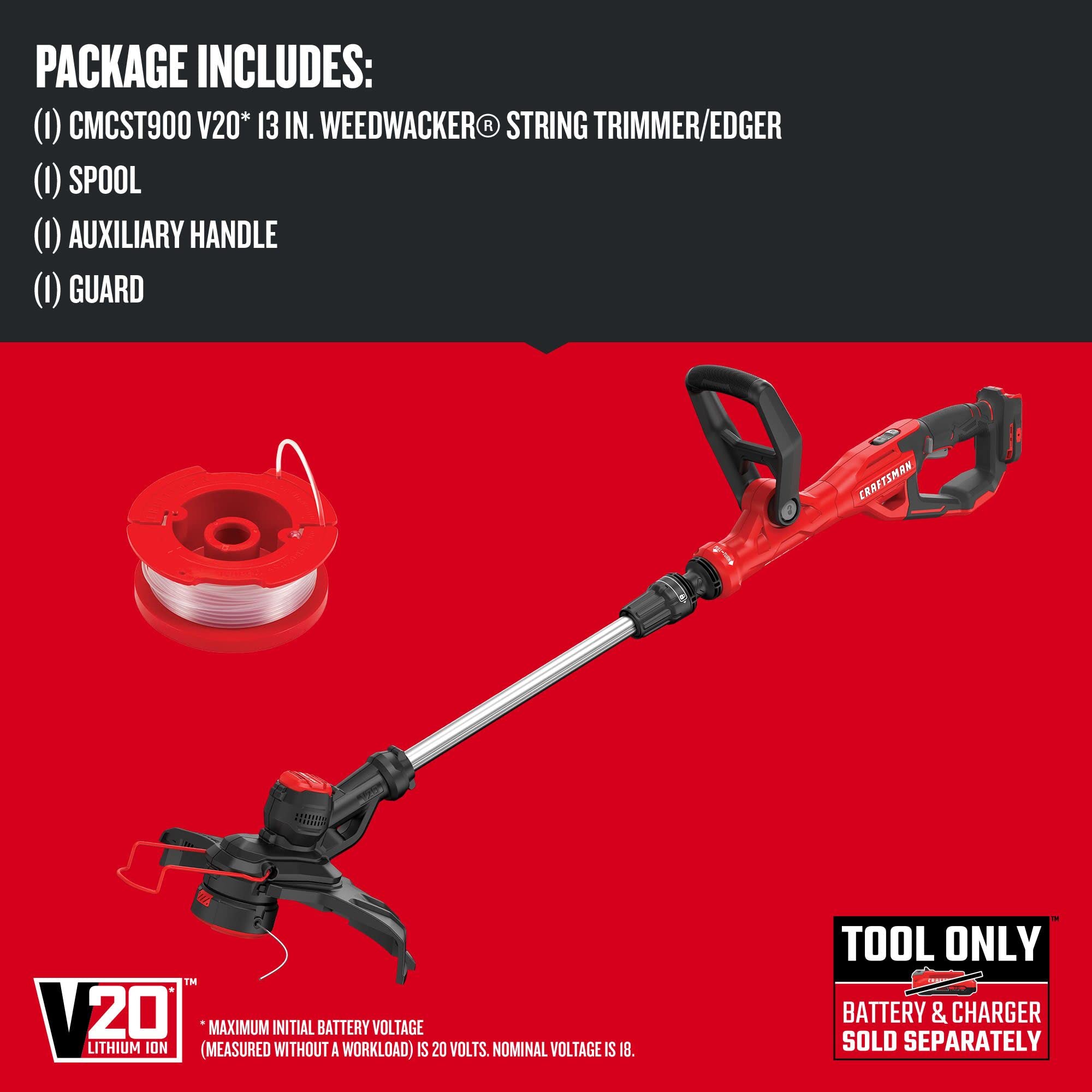 Craftsman V20 WeedWacker edge mode for precise trimming and edging lines