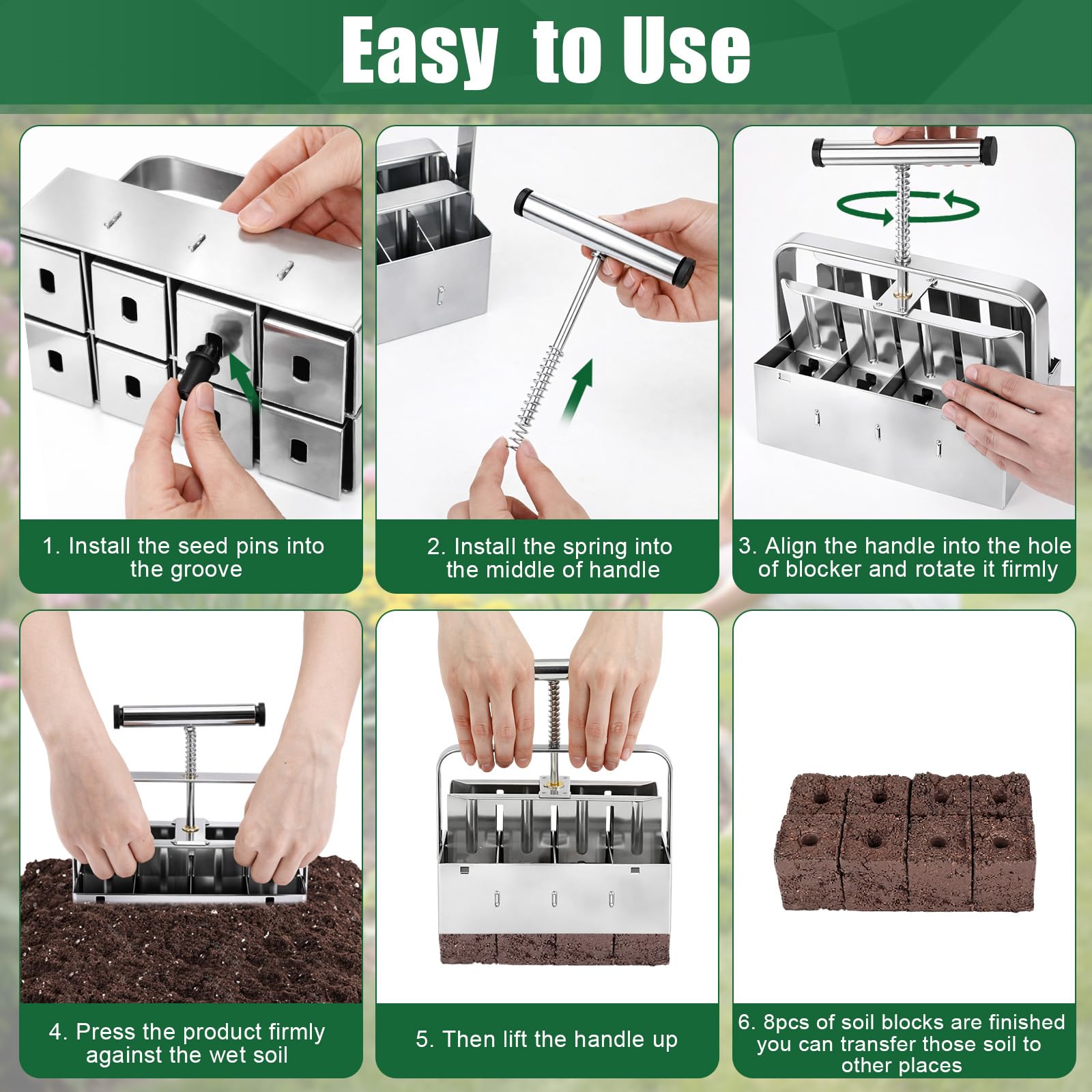 CraftyDream stainless steel tray supports moistened blocks for even hydration.