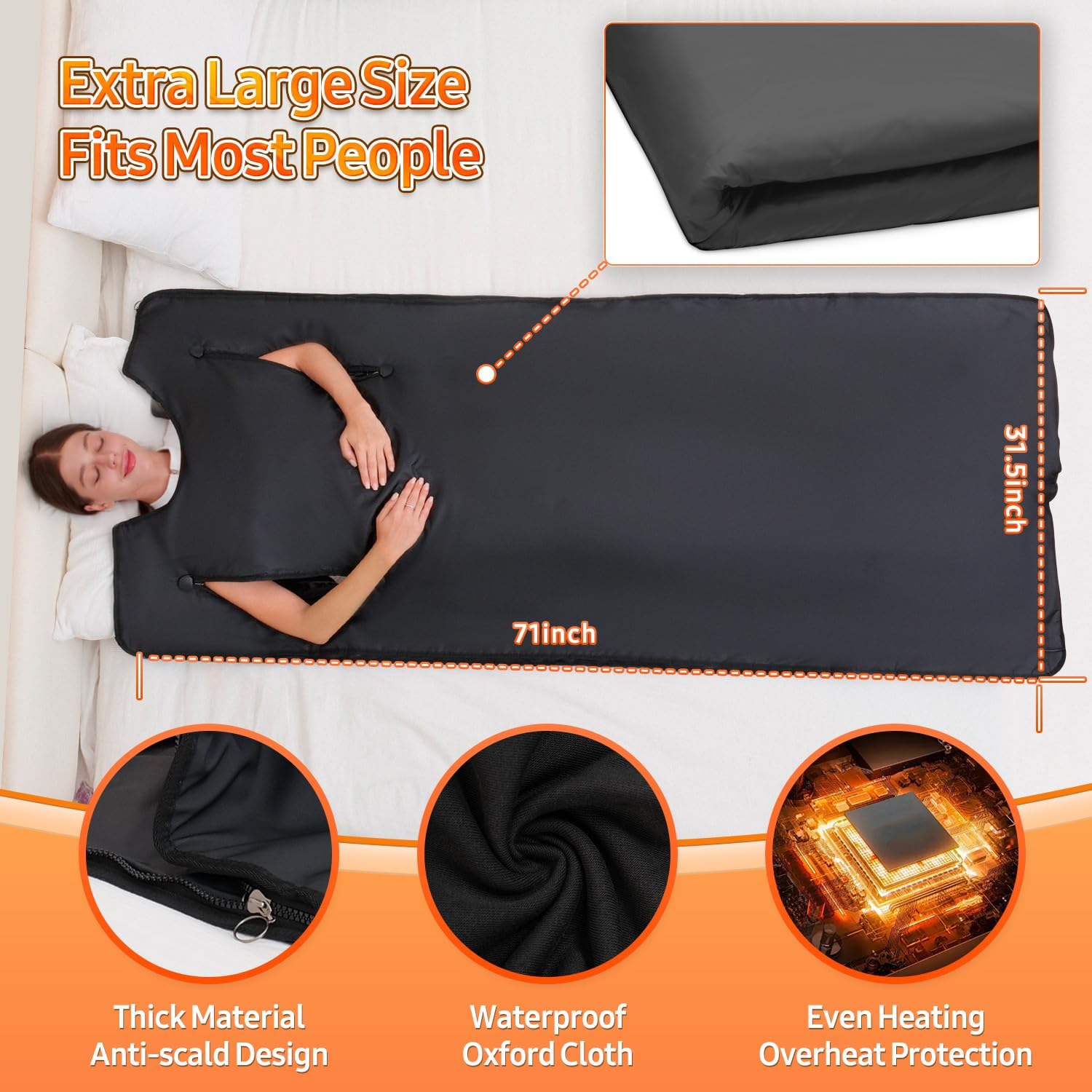 Cransidium infrared sauna blanket durable waterproof Oxford fabric for lasting use.
