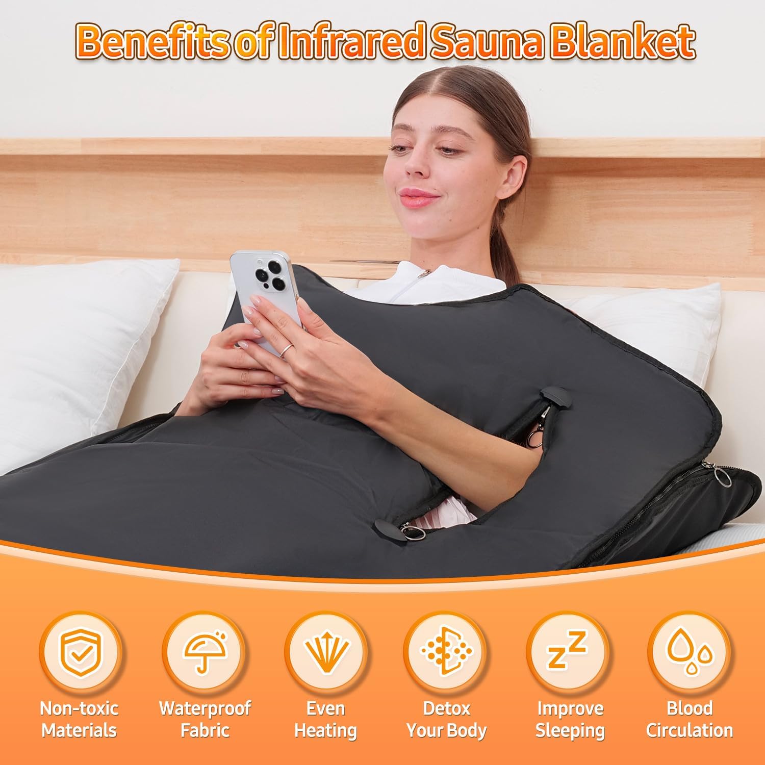 Cransidium infrared sauna blanket full-body therapy for relaxation and soothing warmth.