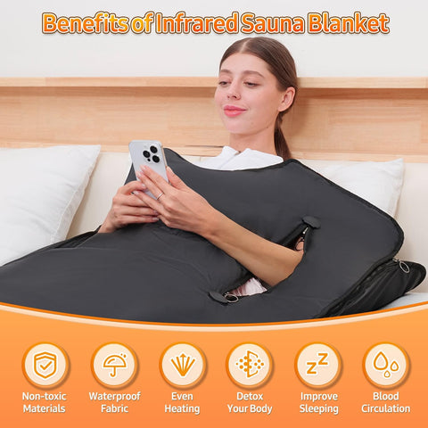 Cransidium infrared sauna blanket full-body therapy for relaxation and soothing warmth.