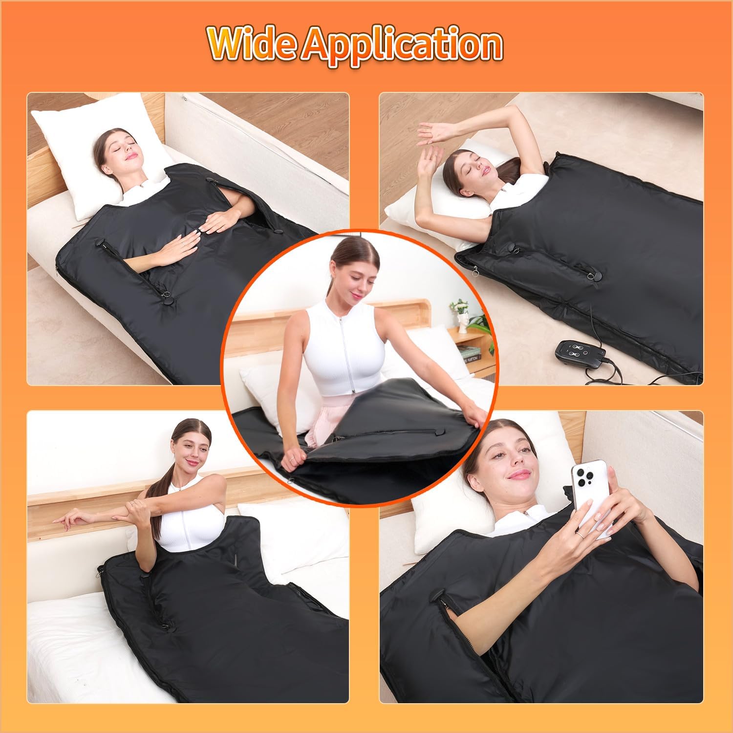 Cransidium infrared sauna blanket compact home spa setup after work.