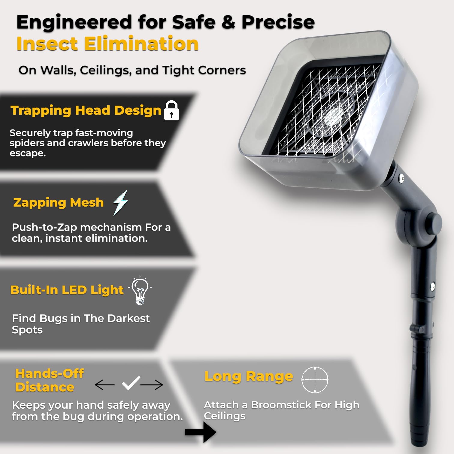 Crawler Buster adjustable head provides precise angle control.