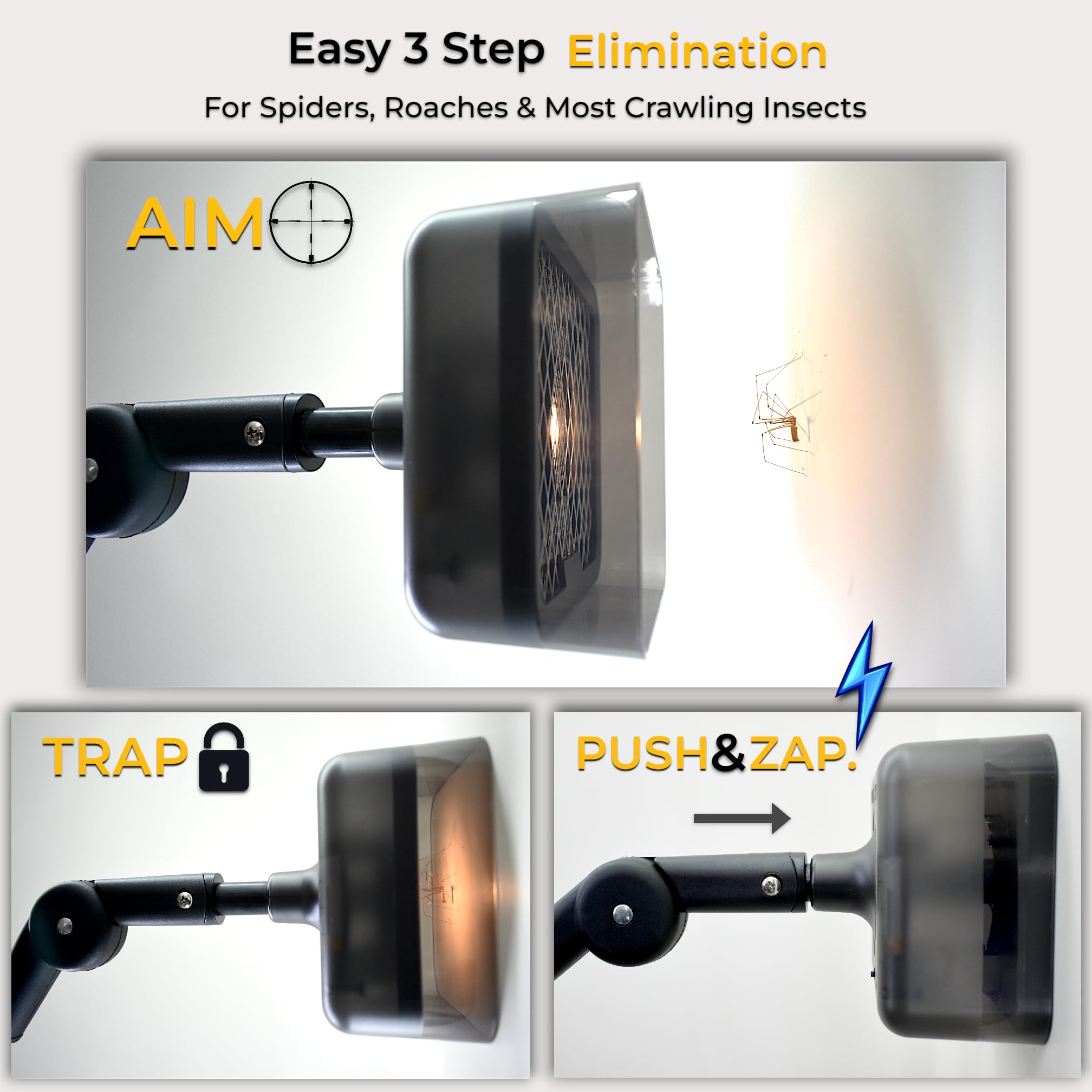 Crawler Buster LED targeting light improves visibility for precise use.