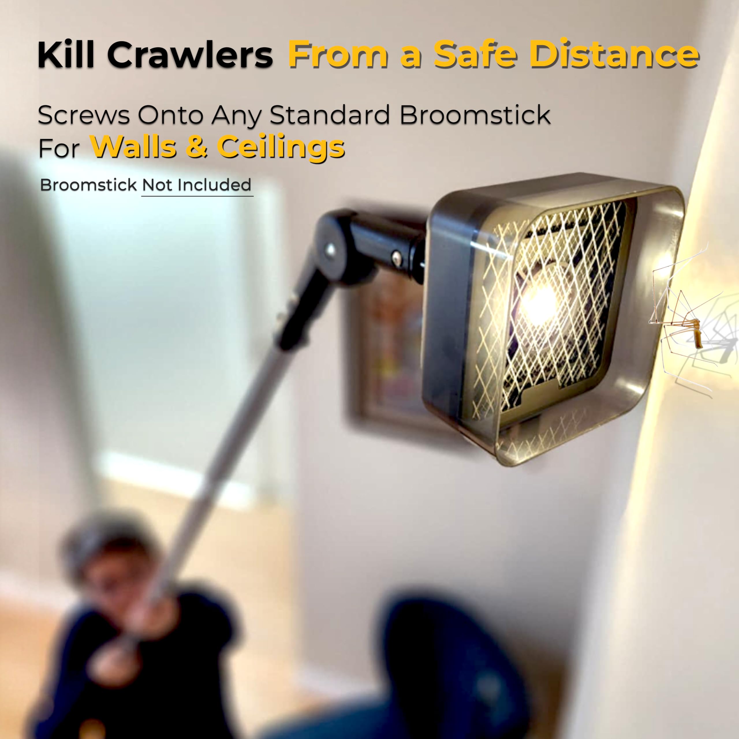 Crawler Buster USB rechargeable battery keeps you ready for quick pest control.