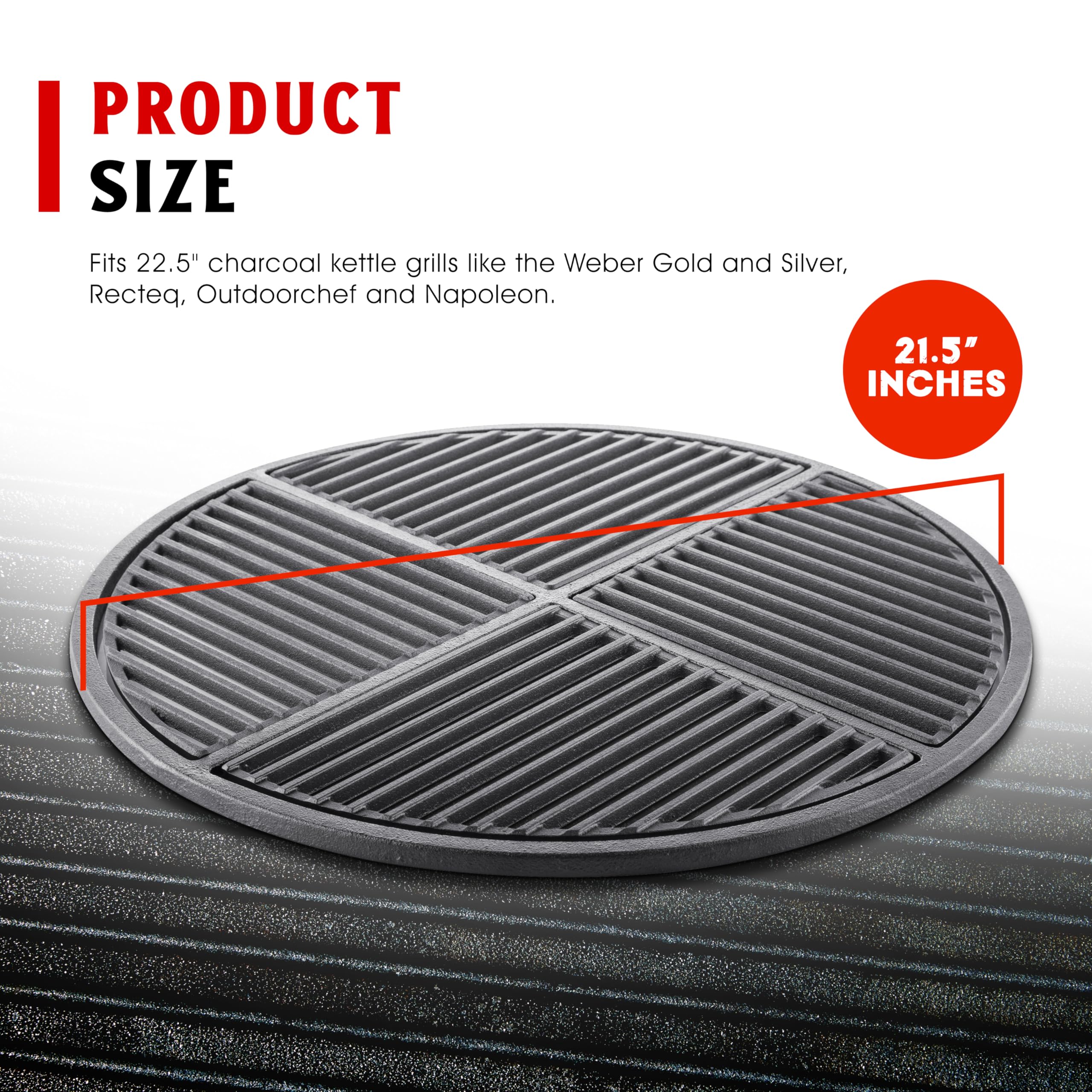 Craycort modular quarters and ring enable flexible grill layouts for diverse cooking
