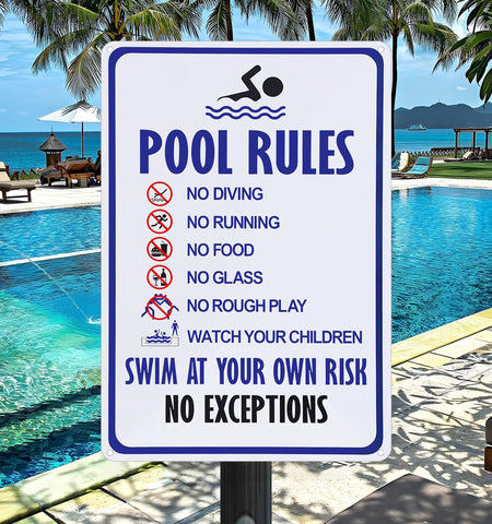 CrazySign outdoor sign with bold print perfect for poolside or park entrances.