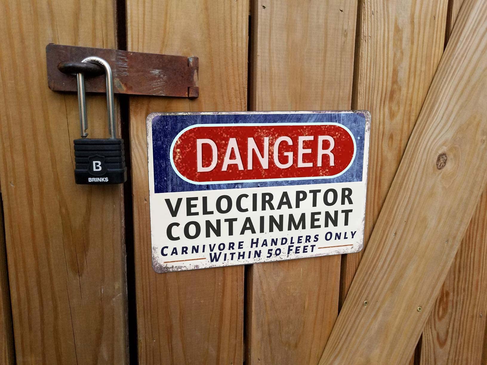 CrazySign dinosaur park memorabilia decor sign for shelves or walls