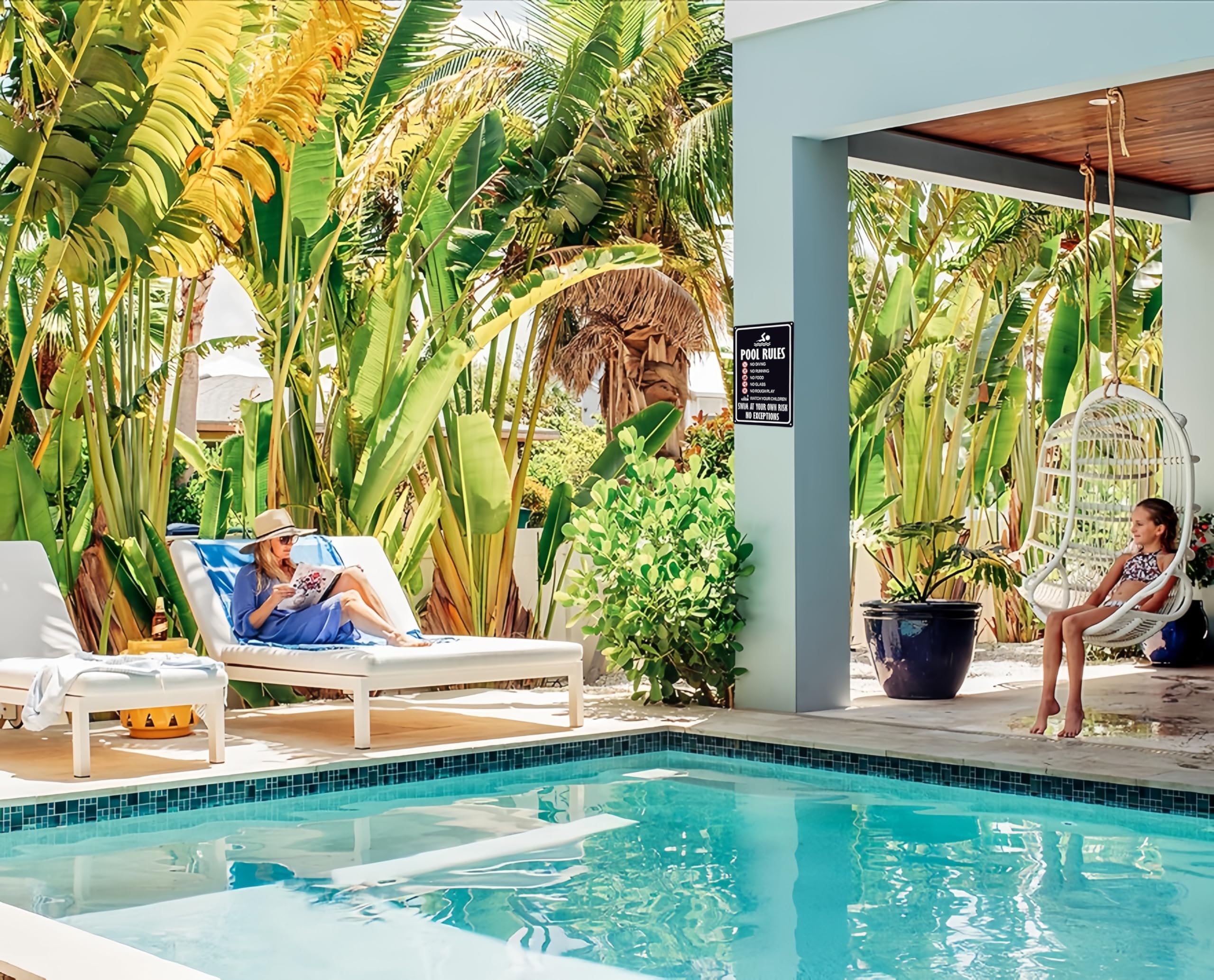 CrazySign poolside decor with vintage design enhances retro outdoor spaces.