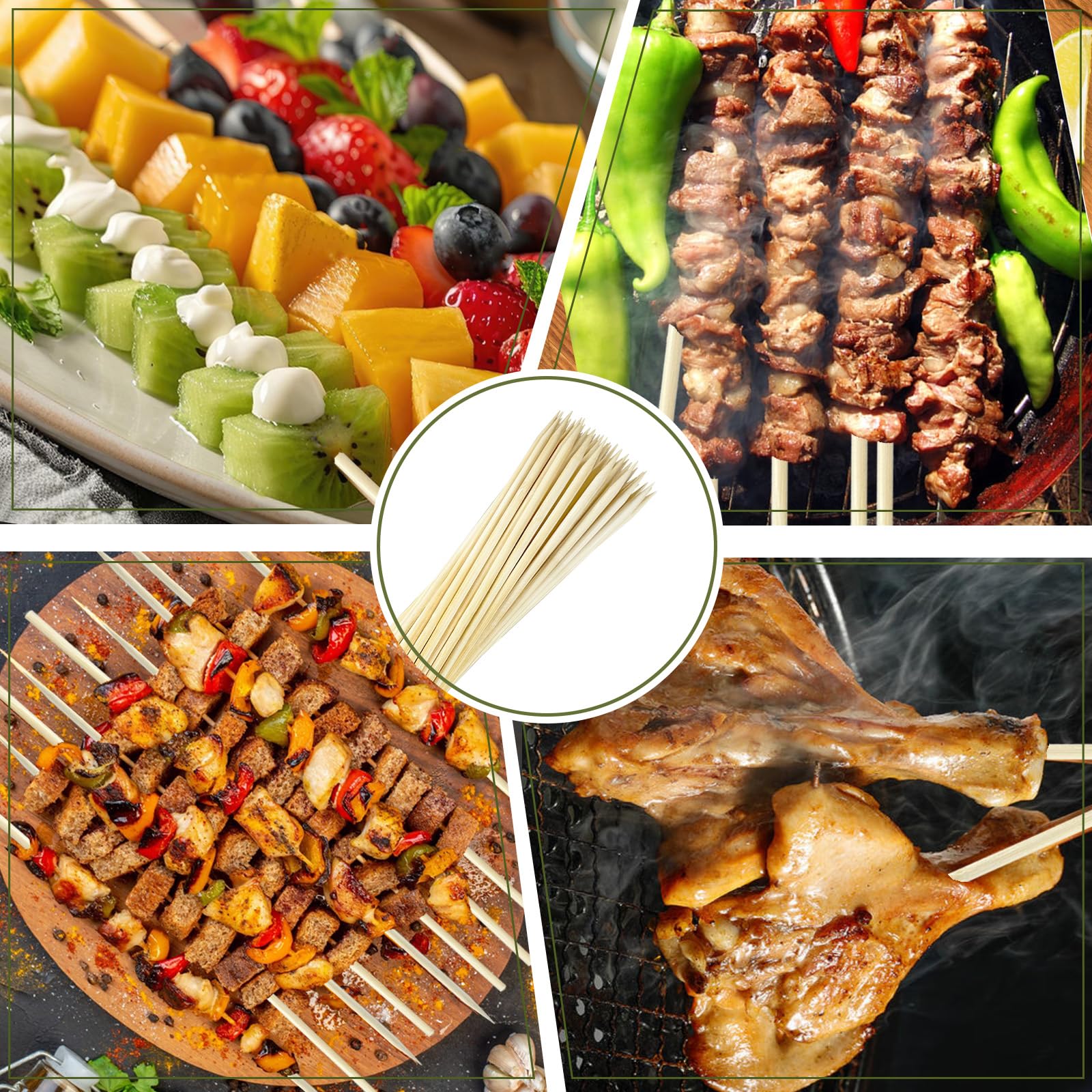 CrazyTerra bamboo skewers used for hot dogs at a campfire
