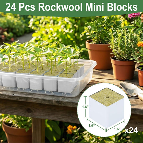 CrazyTerra 1.5-inch rockwool cube used for cloning and rooting cuttings.