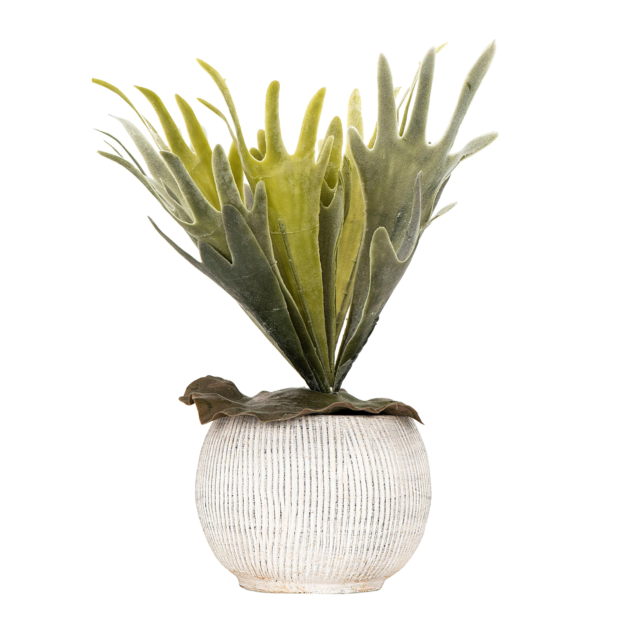 Creative Co-Op cream terracotta planter complements modern decor with timeless texture