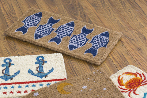Creative Co-Op doormat vinyl backing detail, designed to stay in place in entryways.