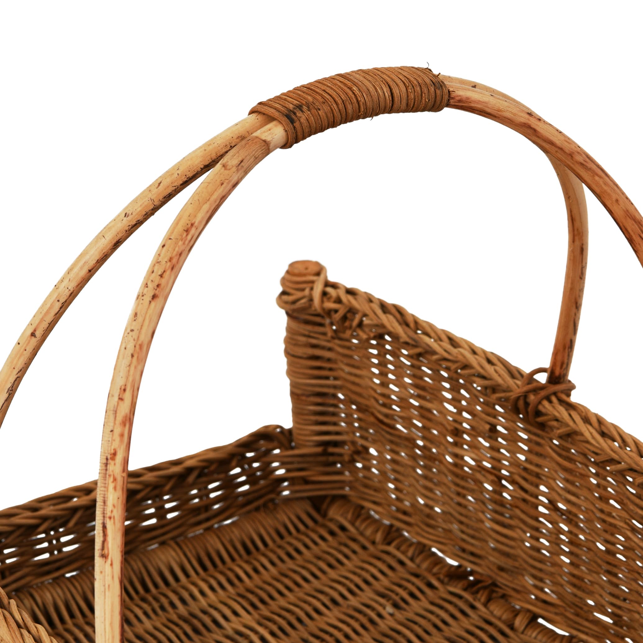 Creative Co-Op handwoven basket with matte finish detail