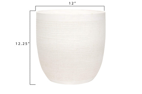 Creative Co-Op matte white finish stoneware planter for modern minimalist spaces