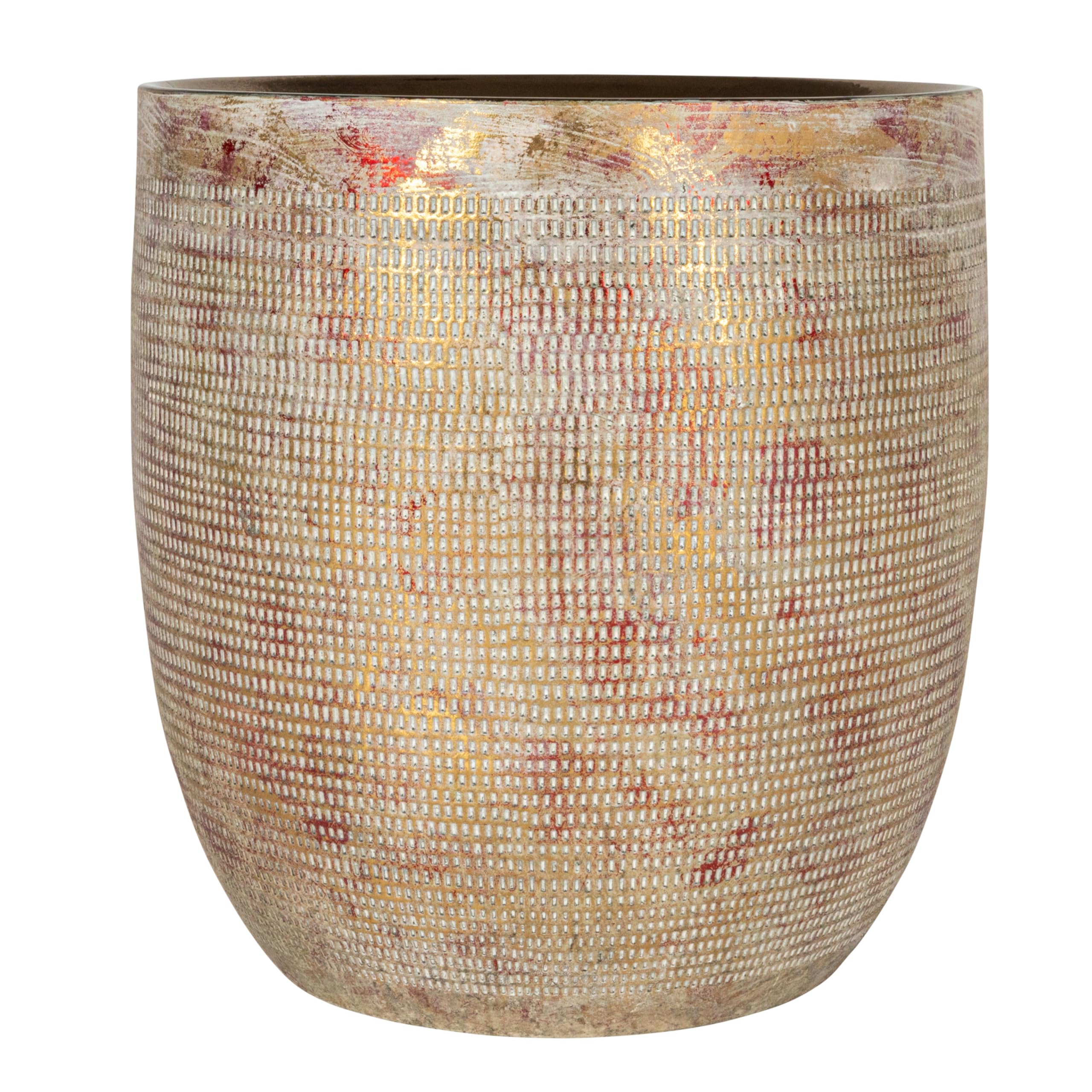 Creative Co-Op metallic gold accent planter offers a luxe focal point