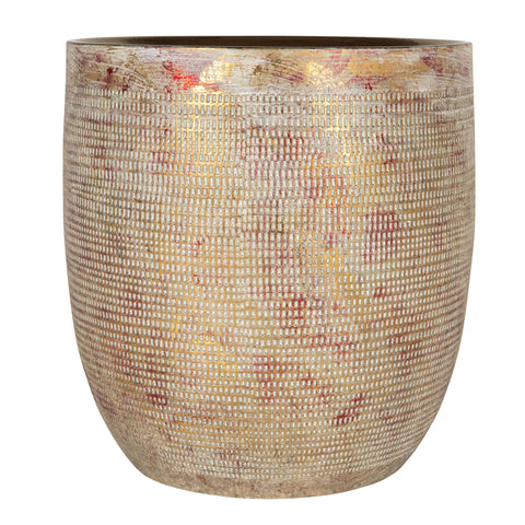 Creative Co-Op metallic gold accent planter offers a luxe focal point