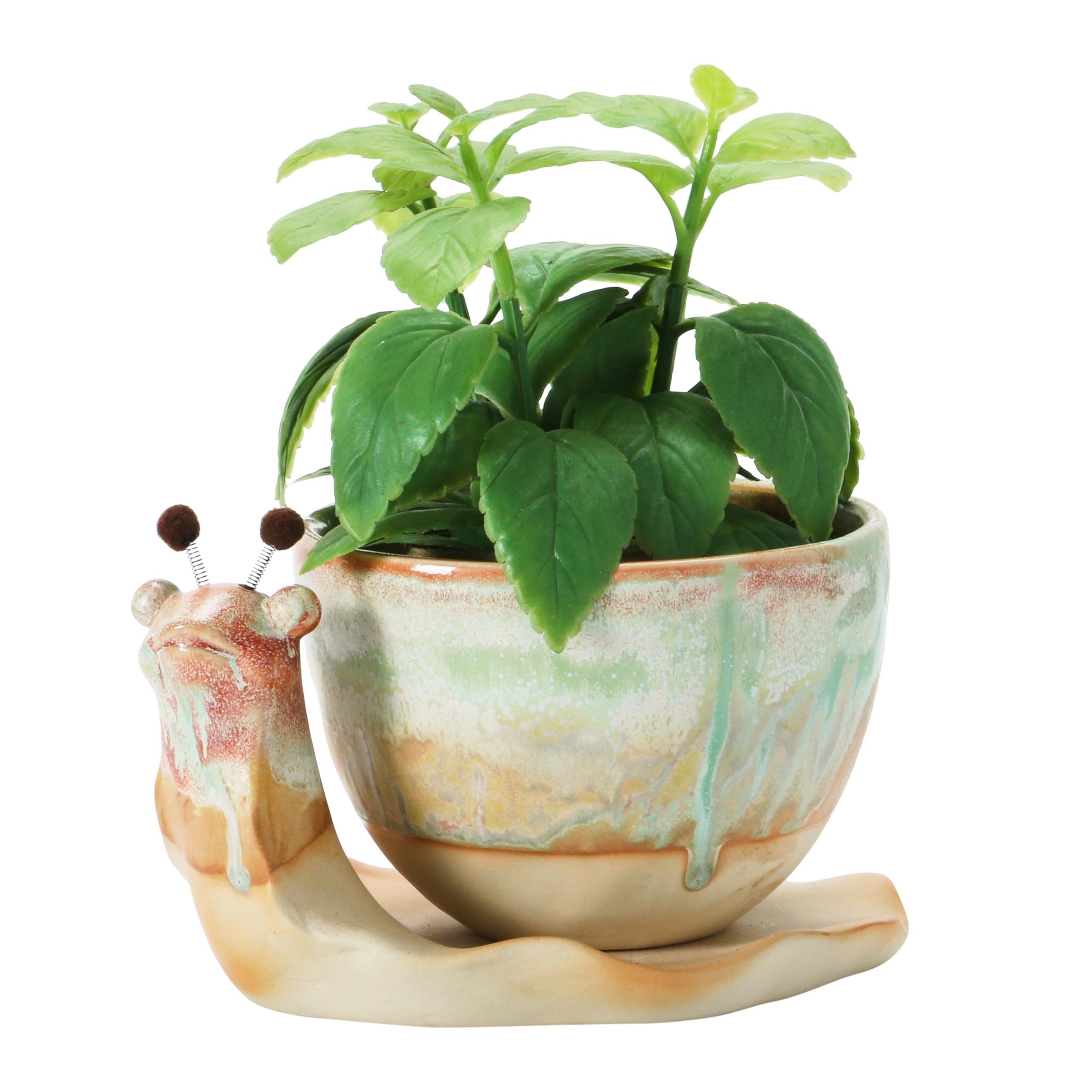 Planter drainage hole and saucer prevent overwatering and surface staining