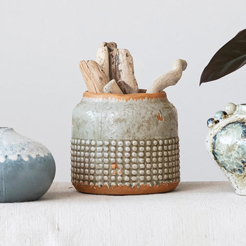 Creative Co-Op textured hobnail detail adds tactile interest.