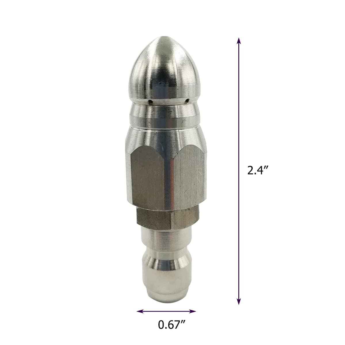 CREEXEON nozzle shows forward and rear jets for debris elimination.