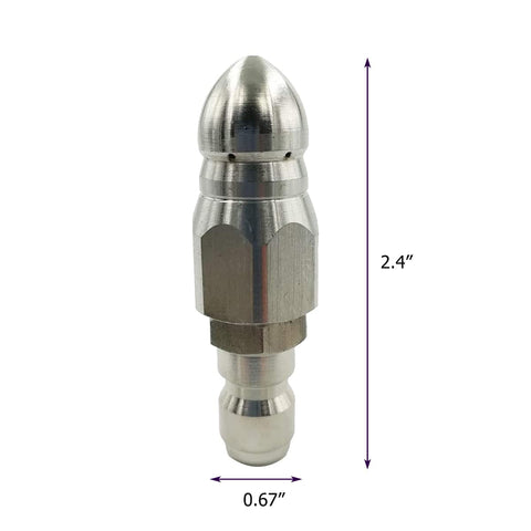 CREEXEON nozzle shows forward and rear jets for debris elimination.