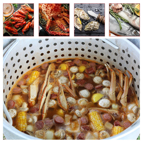 Creole Feast SBK0801 48qt basket enables efficient boiling and draining