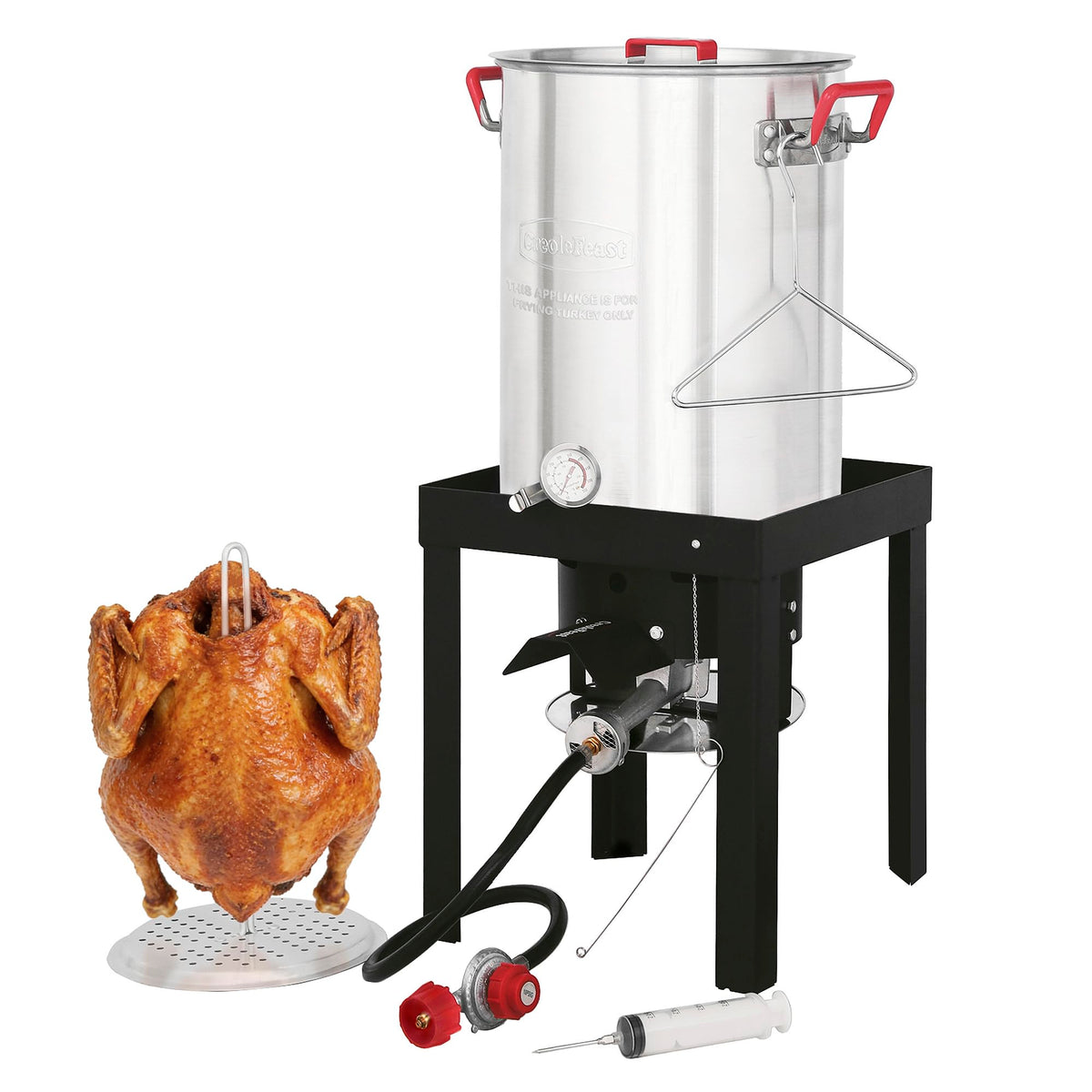 Creole Feast TFS3000L 30 qt turkey fryer pot with generous capacity for gatherings.