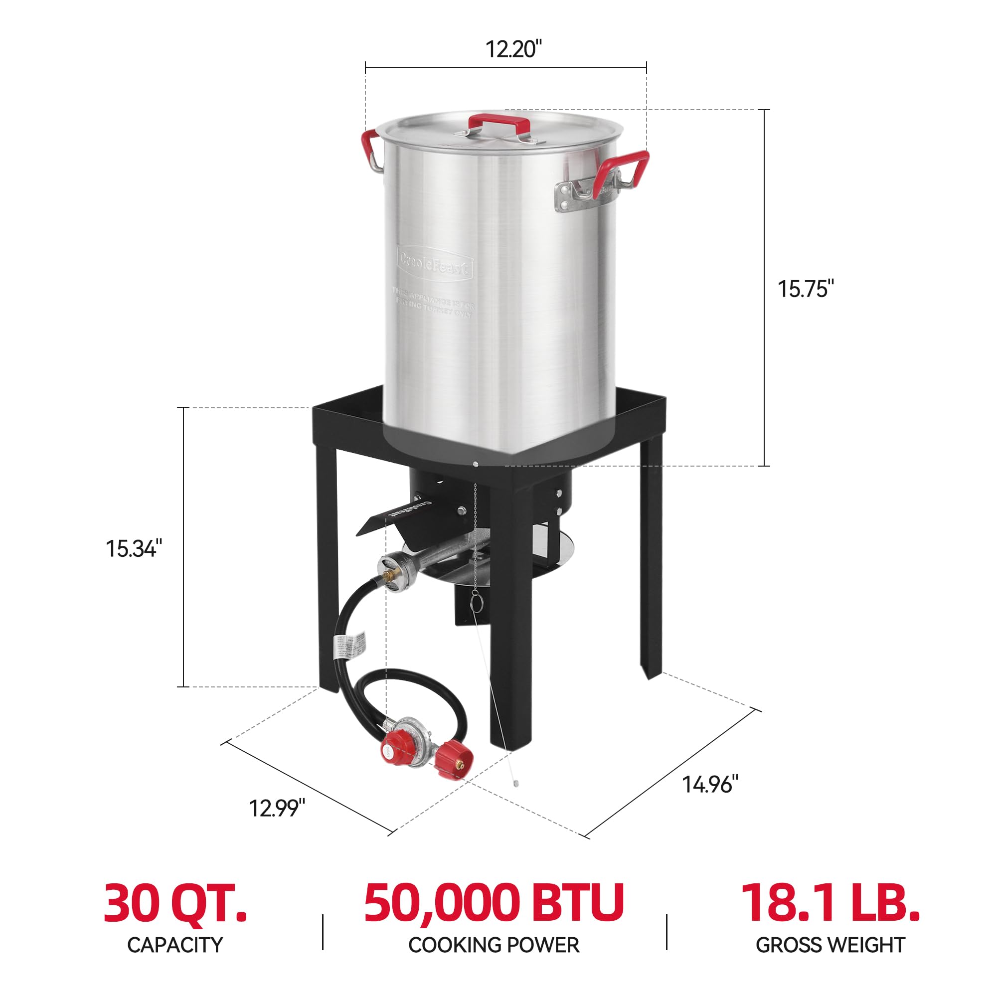 Creole Feast TFS3000L perforated turkey rack ensures even cooking.
