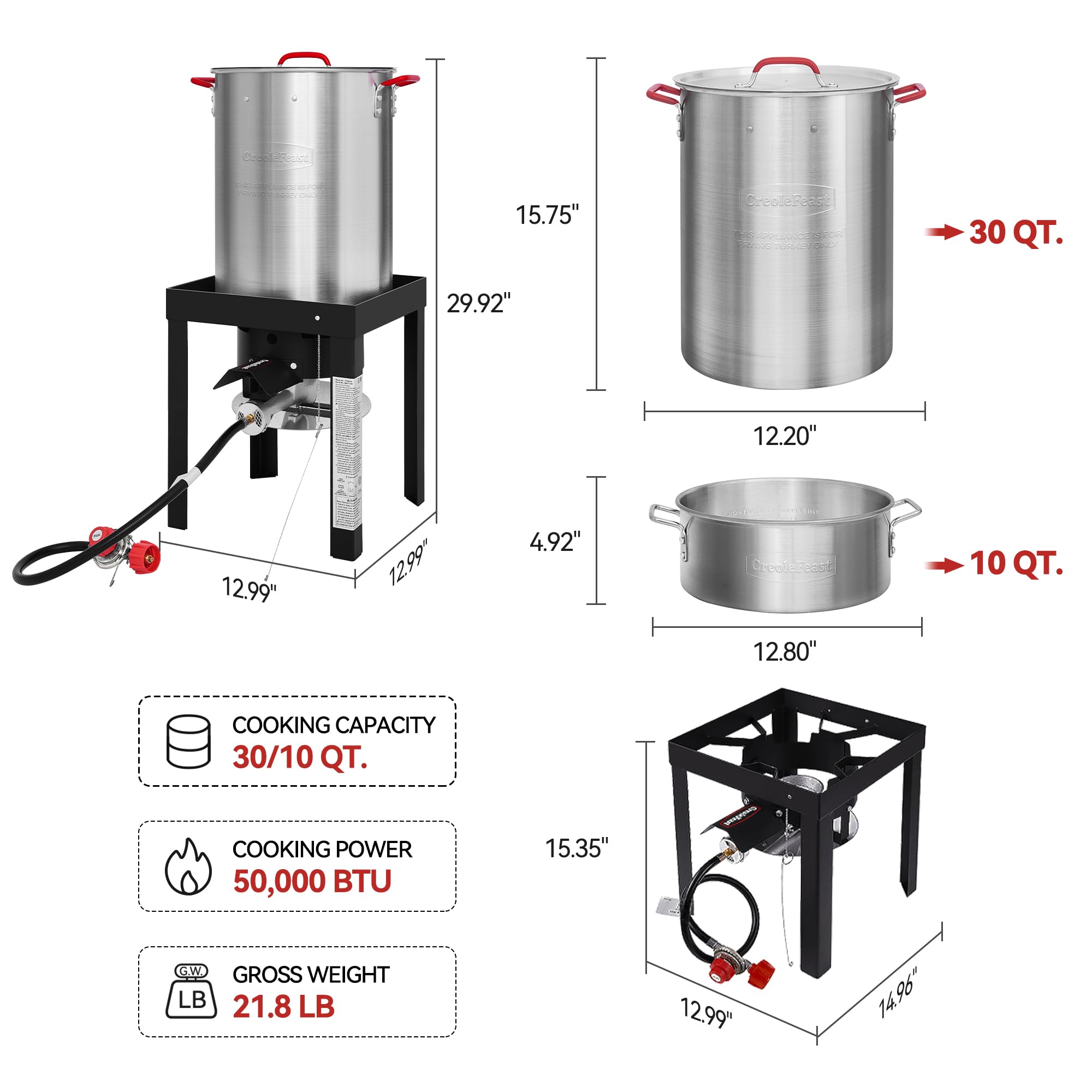 Creole Feast TFS3010 10 Qt fish pot ideal for seafood frying.