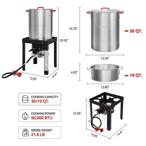 Creole Feast TFS3010 10 Qt fish pot ideal for seafood frying.