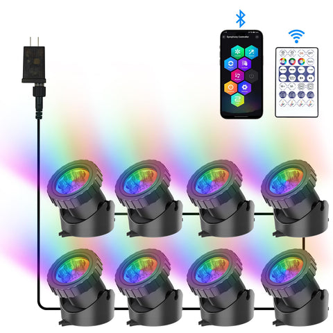 CREPOW RGB underwater pond light adds vibrant color to ponds and fountains