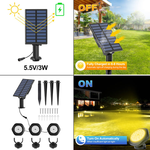 CREPOW solar panel and battery enable autonomous daytime charging and night lighting.