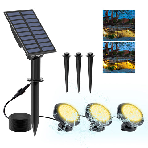 CREPOW solar pond light 3000K 54 LEDs provides warm pond illumination.