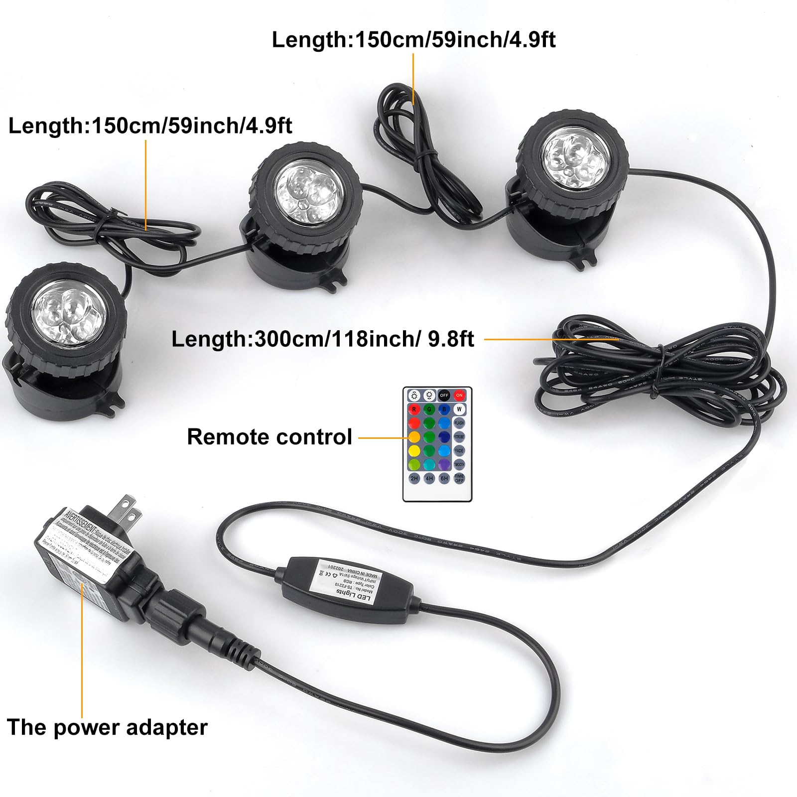 CREPOW submersible LED spotlights with adjustable heads for flexible placement