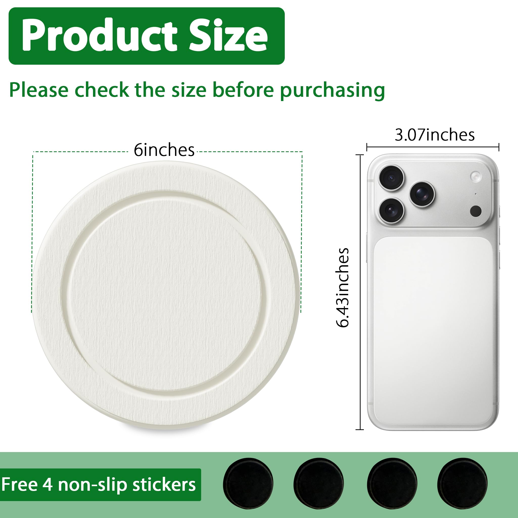 Creproly two piece saucer set with non slip pads keeps pots stable and secure.