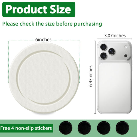 Creproly two piece saucer set with non slip pads keeps pots stable and secure.