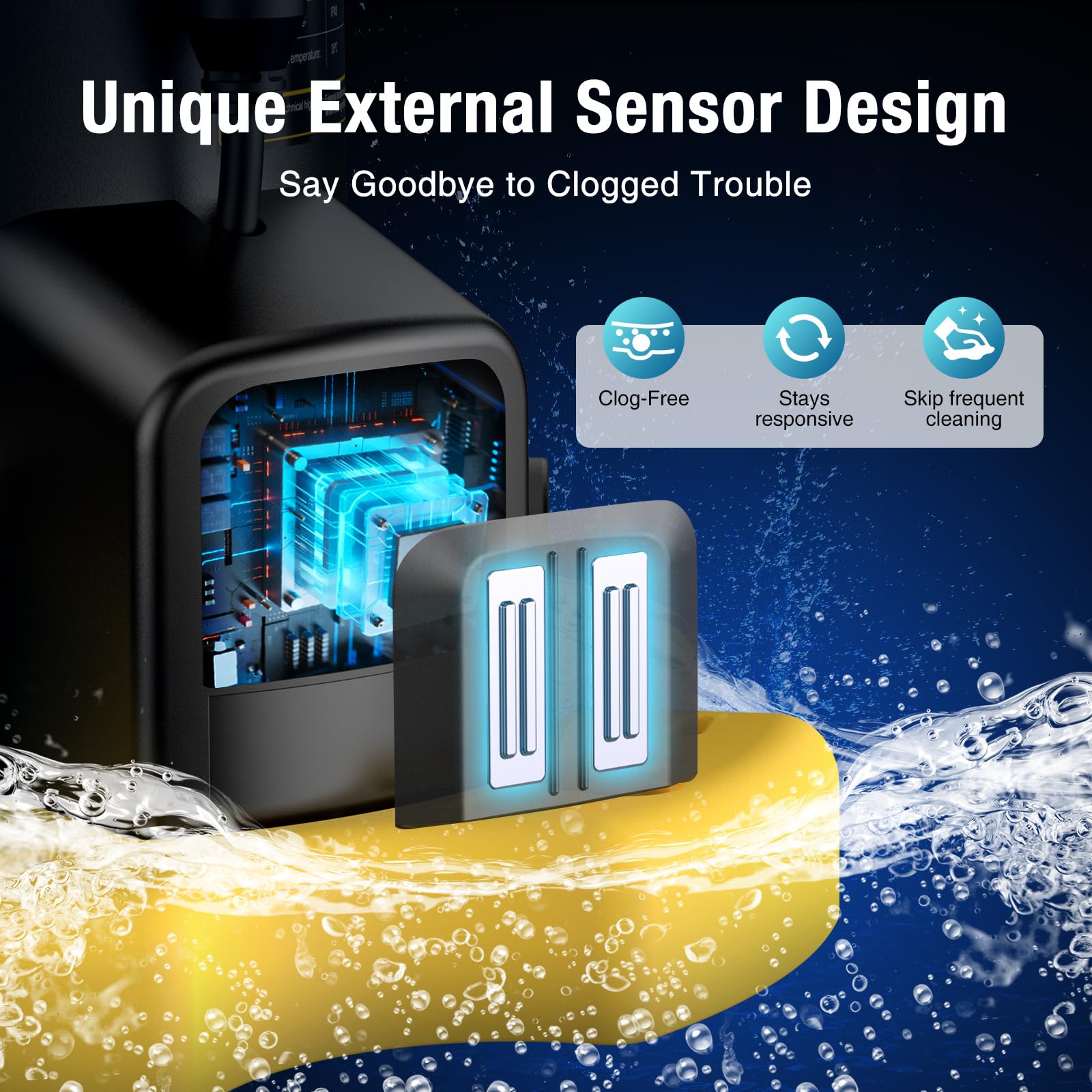 CRESTWAVE external sensor switch ensures reliable auto-start detection.