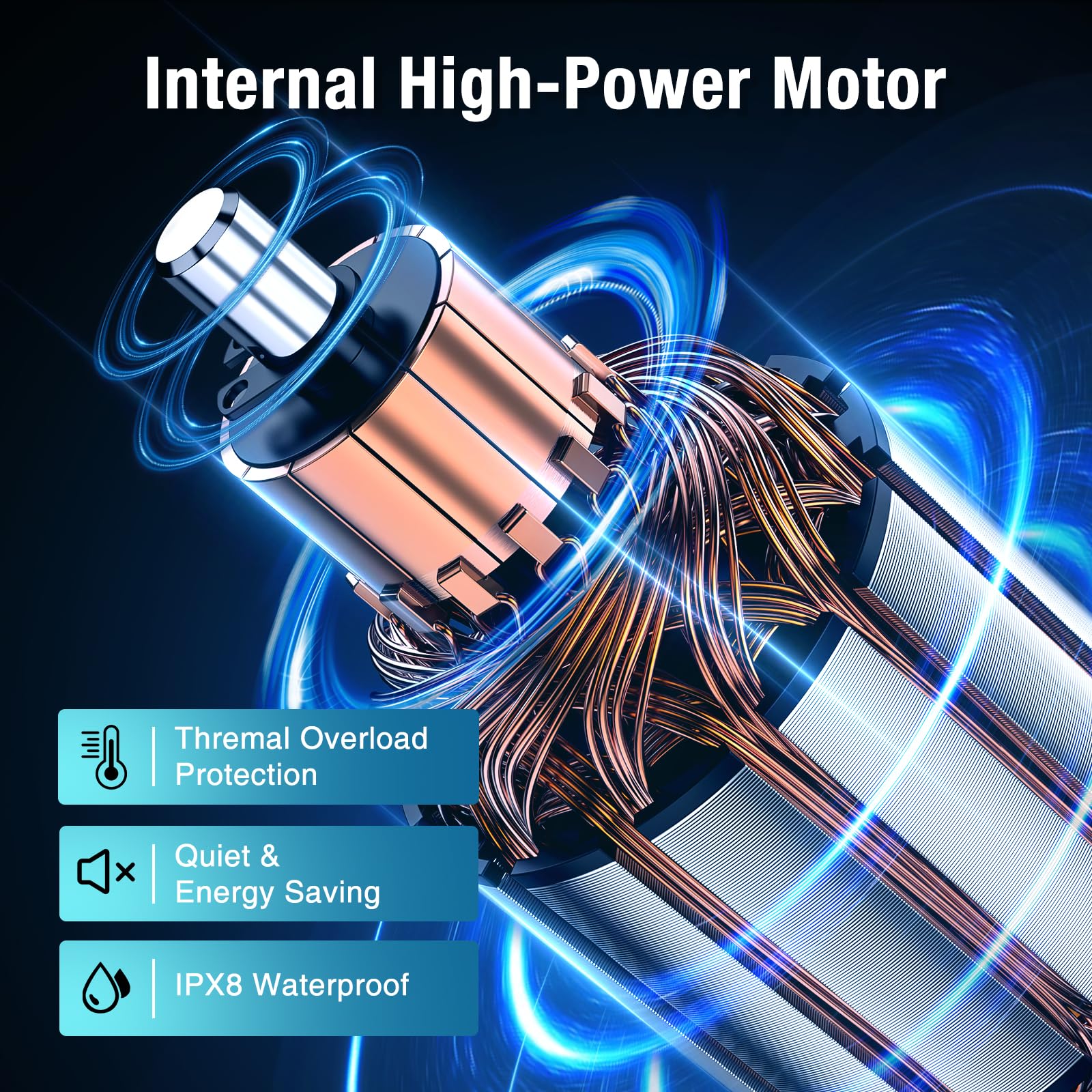 CRESTWAVE built-in overheat protection guards the motor during use.