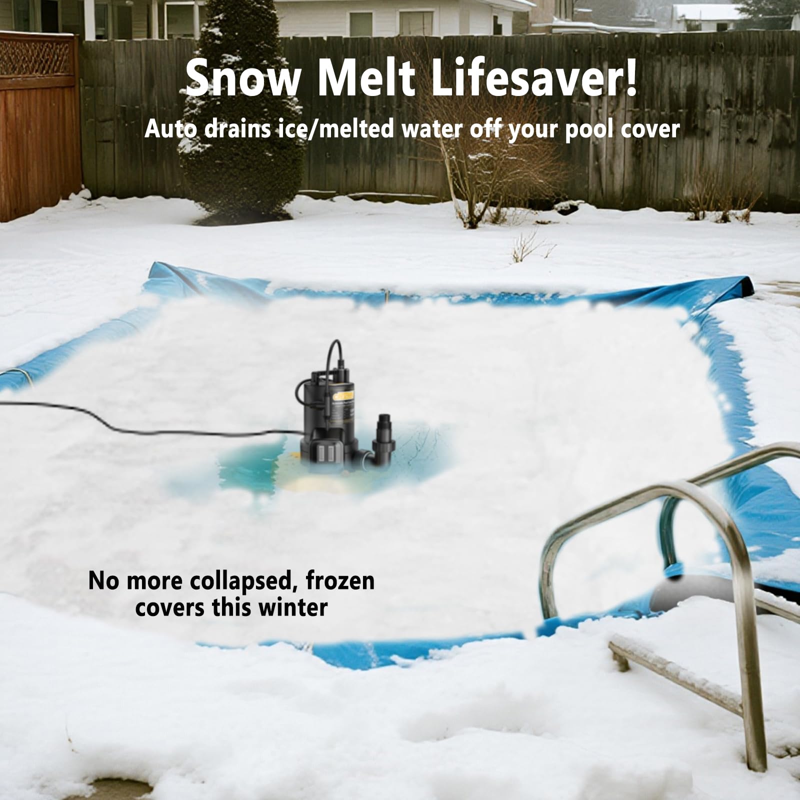 CRESTWAVE drains melted snow and rain from covers to protect the tarp.