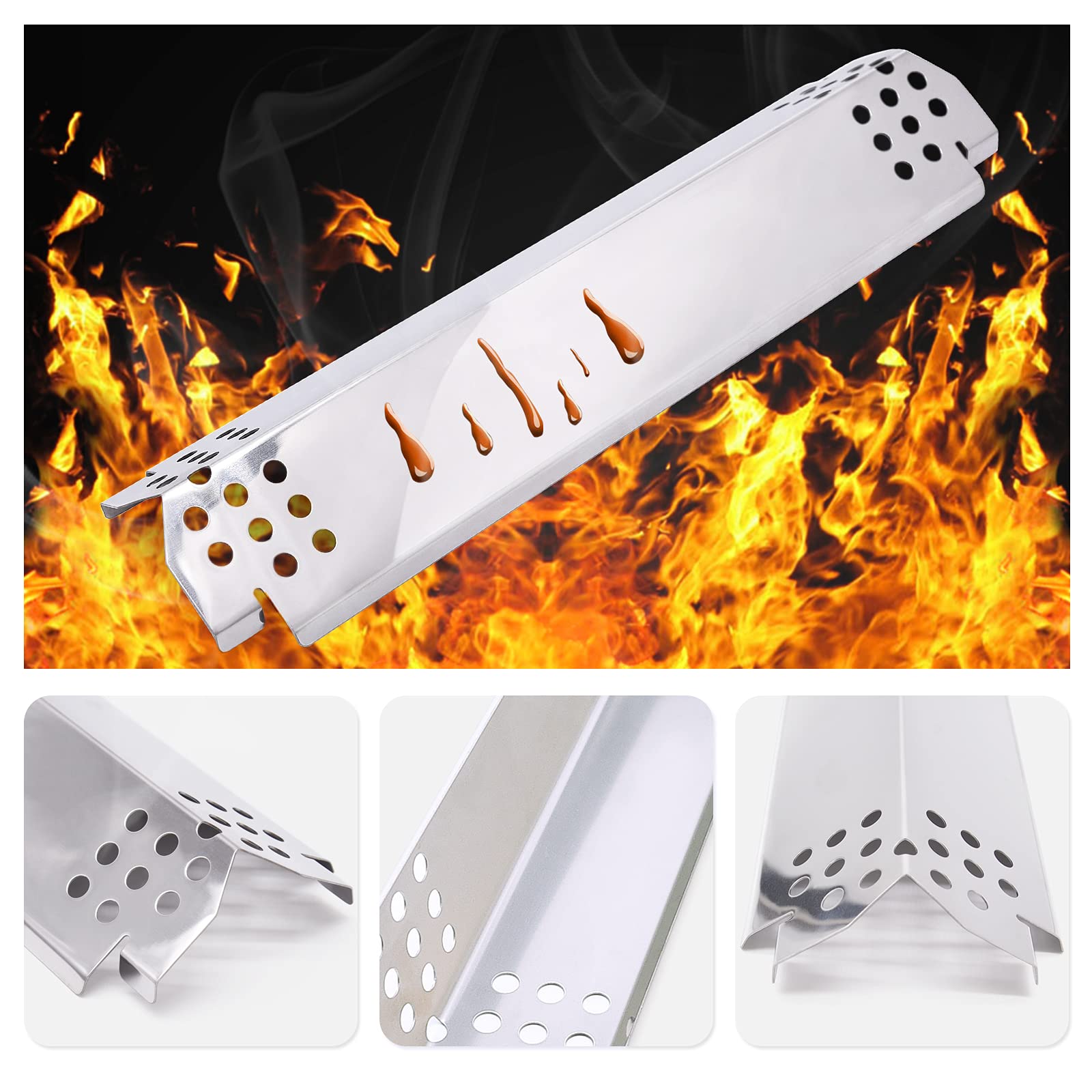 Criditpid four-pack heat plates installed on a grill provide consistent heat coverage