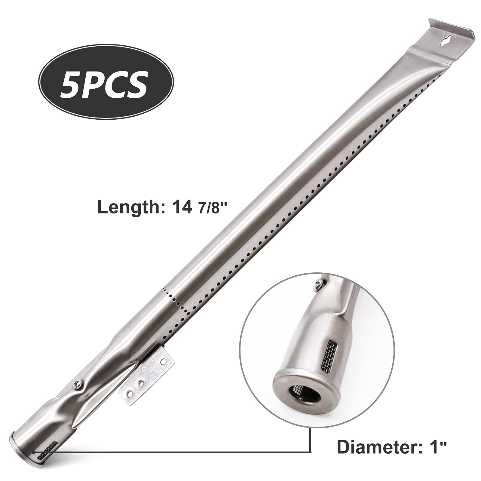 Criditpid BBQ-Element burner-tube closeup highlighting corrosion-resistant stainless steel.