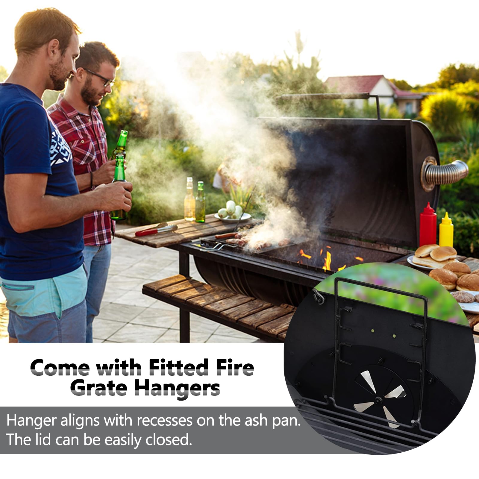 Criditpid easy clean ash pan with removable tray for quick ash disposal